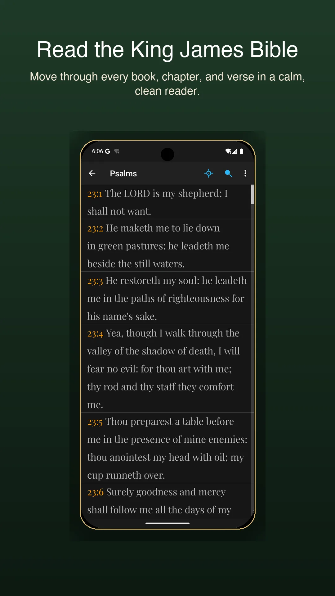 KJV Bible reader screen